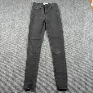 Mudd Womens High Rise Jean Leggings Faded Black Distressed Skinny Jeans Size 0